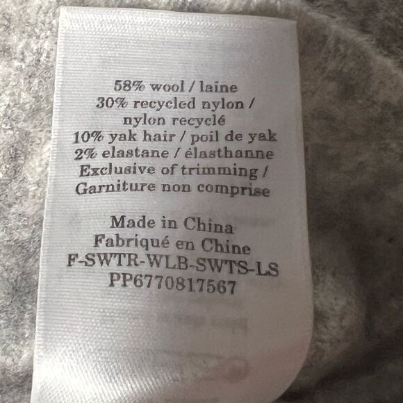 Everlane wool Yak Heathered Grey Cropped Mock Neck Sweater Sz S - Picture 4 of 4